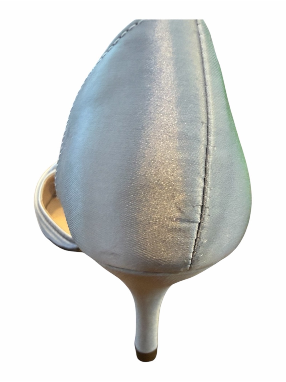 Nina light grey Satin Pointed Kitten Heel Pumps - Picture 9 of 10